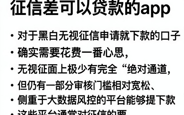 征信差可以贷款的app，详尽说明五个无视黑白无视征信申请就下款的口子