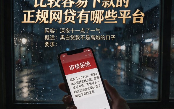 比较容易下款的正规网贷有哪些平台,概括五个黑白贷款不是高炮的口子