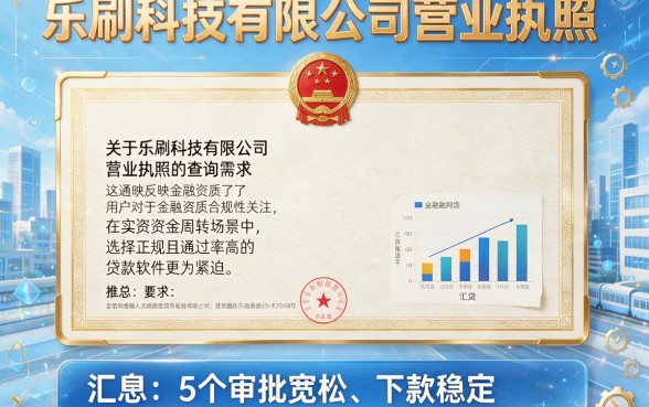 乐刷科技有限公司营业执照,汇总5个贷款通过高的软件