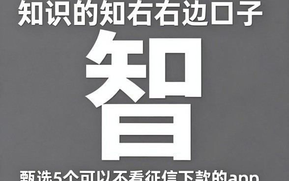 知识的知右边口子下一个白字，甄选5个可以不看征信就能下款的app