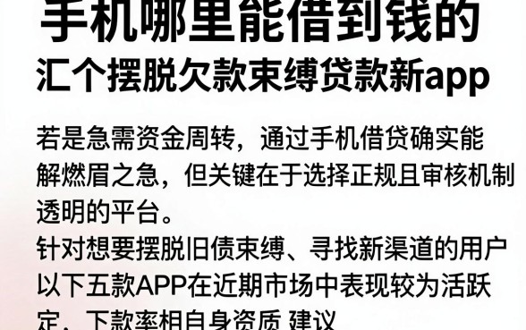 手机哪里能借到钱的,汇总五个摆脱欠款束缚贷款新app