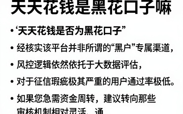 天天花钱是黑花口子嘛,罗列五个贷款通过高的口子