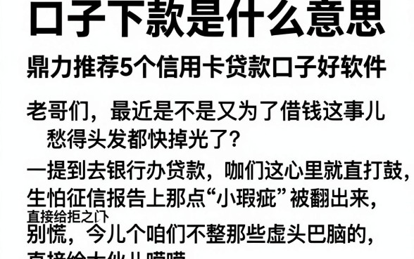 口子下款是什么意思,鼎力推荐5个信用卡贷款口子好软件