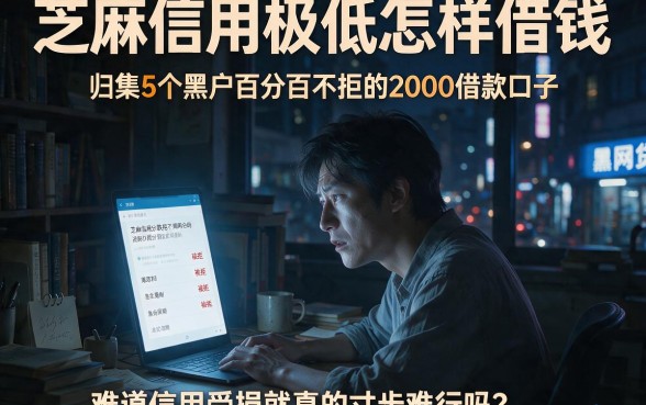 芝麻信用极低怎样借钱,归集5个黑户百分百不拒的2000借款口子