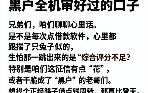 黑户全机审好过的口子，详尽说明5个高炮能下款的app