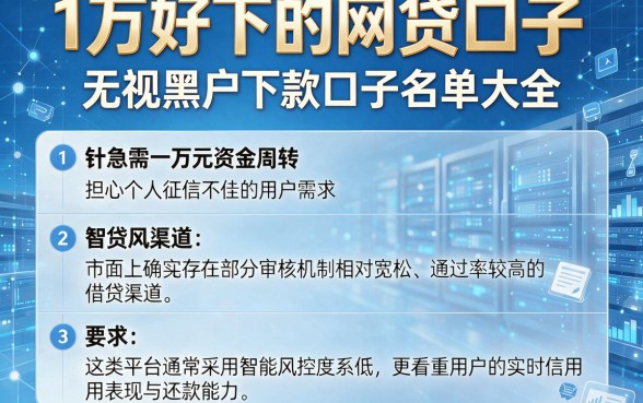 1万好下的网贷口子,详细阐述五个无视黑户下款口子名单大全