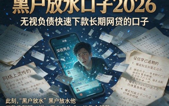黑户放水口子2026,详尽说明5个无视负债快速下款长期网贷的口子