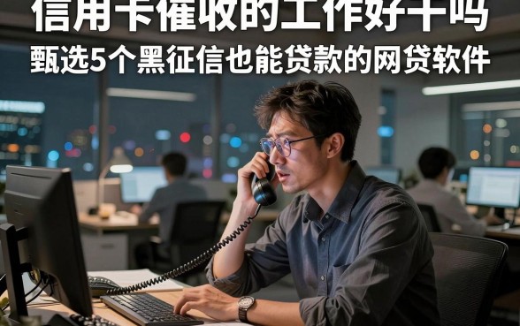 信用卡催收的工作好干吗,甄选5个黑征信也能贷款的网贷软件