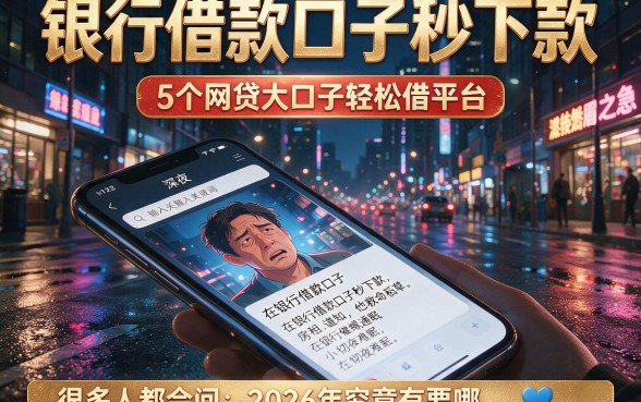 银行借款口子秒下款,概括5个网贷大口子轻松借平台