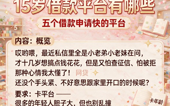 15岁借款平台有哪些,概览五个借款申请快的平台