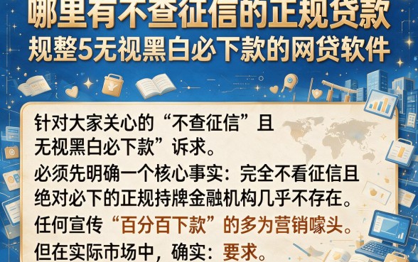 哪里有不查征信的正规贷款,规整5个无视黑白必下款的网贷软件