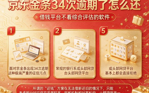 京东金条34次逾期了怎么还,理出5个借钱平台不看综合评估的软件