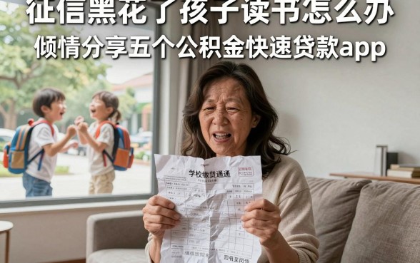 征信黑花了孩子读书怎么办,倾情分享五个公积金快速贷款app