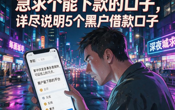急求个能下款的口子，详尽说明5个黑户借款口子