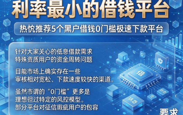 利率最小的借钱平台,热忱推荐5个黑户借钱0门槛极速下款平台