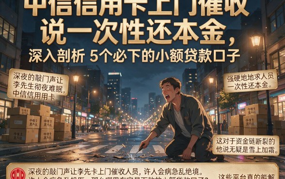中信信用卡上门催收说一次性还本金，深入剖析5个必下的小额贷款口子