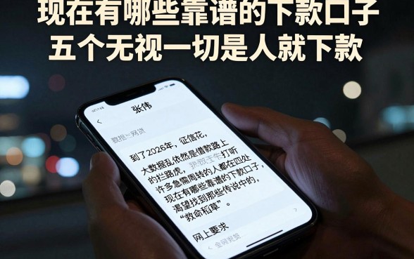 现在有哪些靠谱的下款口子,揭秘五个无视一切是人就下款
