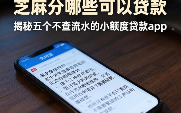 芝麻分哪些可以贷款，揭秘五个不查流水的小额度贷款app