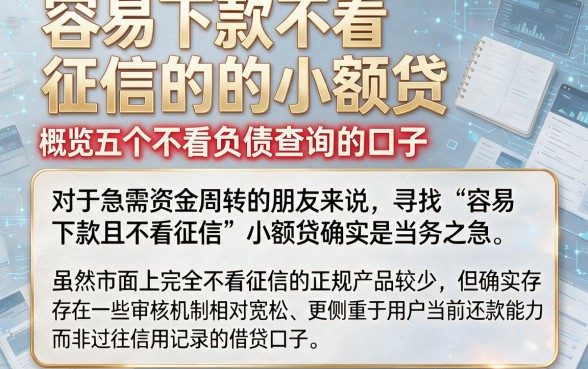 容易下款不看征信的小额贷,概览五个不看负债查询的口子