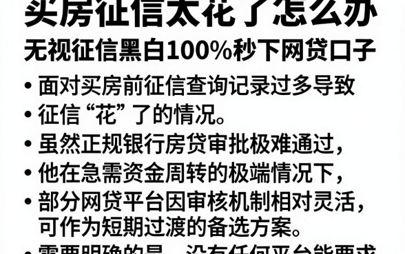 买房征信太花了怎么办,详细阐述五个无视征信黑白100%秒下网贷口子