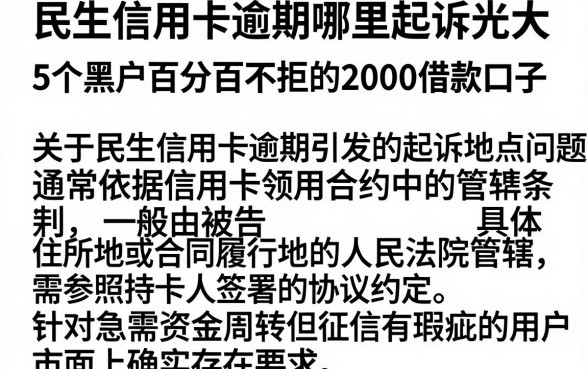 民生信用卡逾期哪里起诉光大,整合5个黑户百分百不拒的2000借款口子