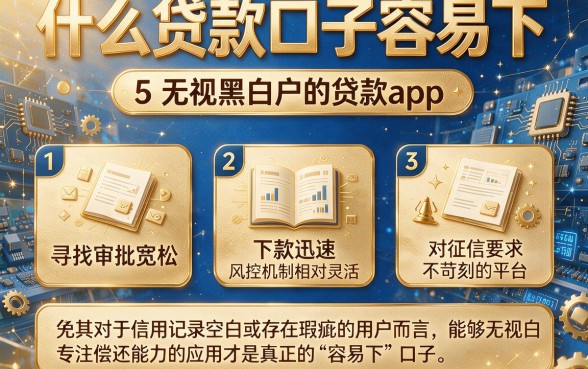 什么贷款口子容易下,整合5个无视黑白户的贷款app