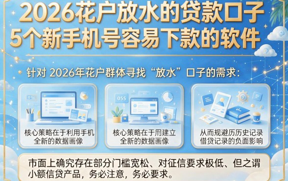 2026花户放水的贷款口子,胪列5个新手机号容易下款的软件
