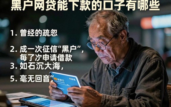 黑户网贷能下款的口子有哪些,胪列5个借钱平台不看综合评估的软件