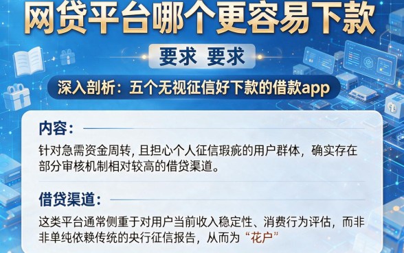 网贷平台哪个更容易下款，深入剖析五个无视征信好下款的借款app
