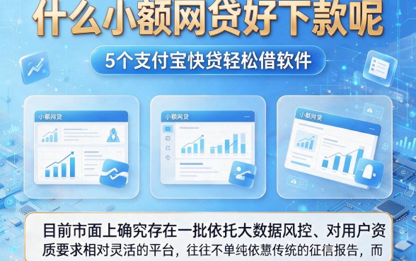 什么小额网贷好下款呢，细致阐述5个支付宝快贷轻松借软件