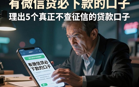 有微信贷必下款的口子,理出5个真正不查征信的贷款口子