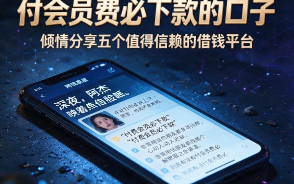 付会员费必下款的口子，倾情分享五个值得信赖的借钱平台