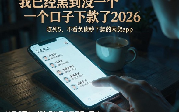 我已经黑到没一个口子下款了2026,陈列5个不看负债秒下款的网贷app