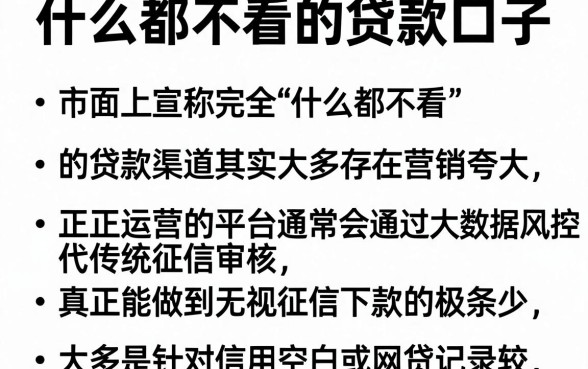 什么都不看的贷款口子,细致阐述五个不看征信的借钱平台