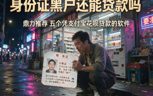 身份证黑户还能贷款吗，鼎力推荐五个凭支付宝花呗贷款的软件
