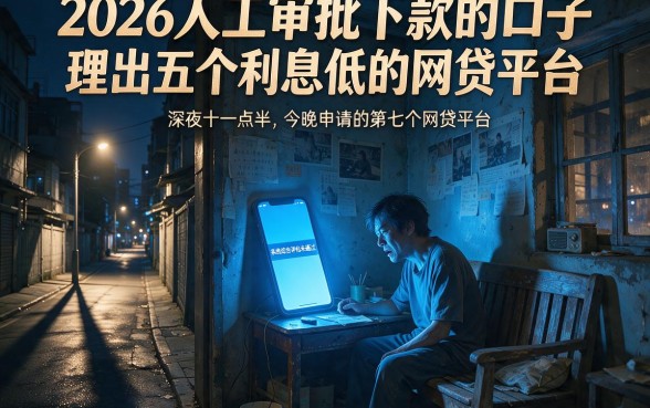 2026人工审批下款的口子,理出五个利息低的网贷平台