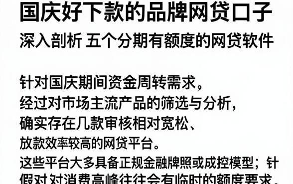国庆好下款的品牌网贷口子，深入剖析五个分期有额度的网贷软件