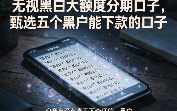 无视黑白大额度分期口子,甄选五个黑户能下款的口子