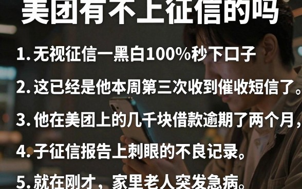 美团有不上征信的吗,条列五个无视征信黑白100%秒下口子