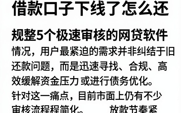 借款口子下线了怎么还,规整5个极速审核的网贷软件