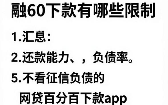 融60下款有哪些限制，汇总5个不看征信负债的网贷百分百下款app