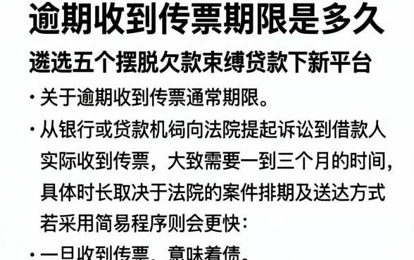 逾期收到传票期限是多久,遴选五个摆脱欠款束缚贷款新平台