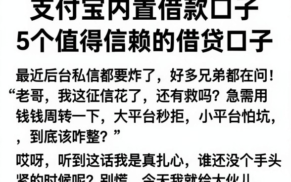 支付宝内置借款口子,详细阐述5个值得信赖的借贷口子