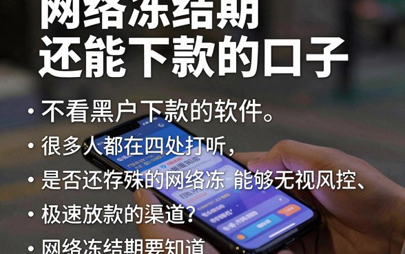 网络冻结期还能下款的口子,理出五个不看黑户下款的软件