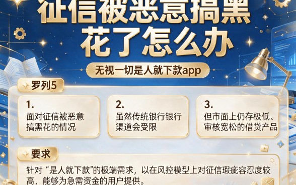 征信被恶意搞黑花了怎么办,罗列5个无视一切是人就下款app