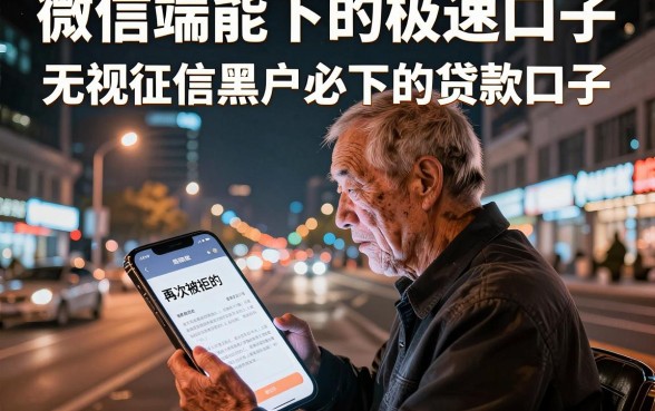 微信端能下的极速口子,归纳五个无视征信黑户必下的贷款口子