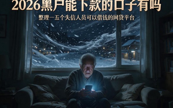 2026黑户能下款的口子有吗，整理五个失信人员可以借钱的网贷平台
