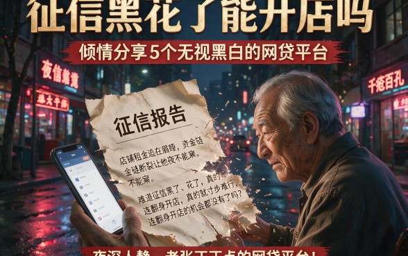 征信黑花了能开店吗，倾情分享5个无视黑白的网贷平台