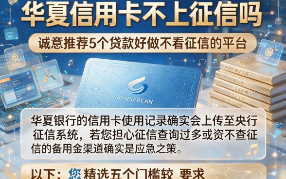 华夏信用卡不上征信吗,诚意推荐5个贷款好做不看征信的平台