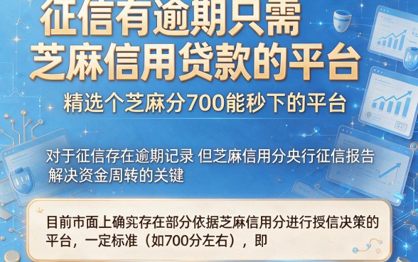 征信有逾期只需芝麻信用贷款的平台,精选五个芝麻分700能秒下的平台